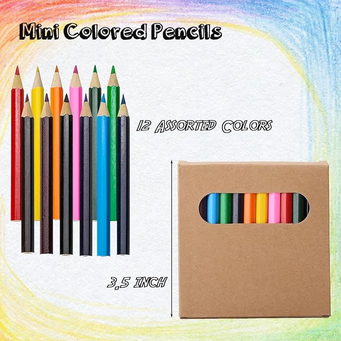 600 Count Colored Pencils Bulk, 50 Pack Colored Pencils in 12 Colors, 3.5 Inch Mini Drawing Pencils Set, Pre-sharpened Coloring Pencils for Kids, Ideal Back to School Supplies & Classroom Prizes