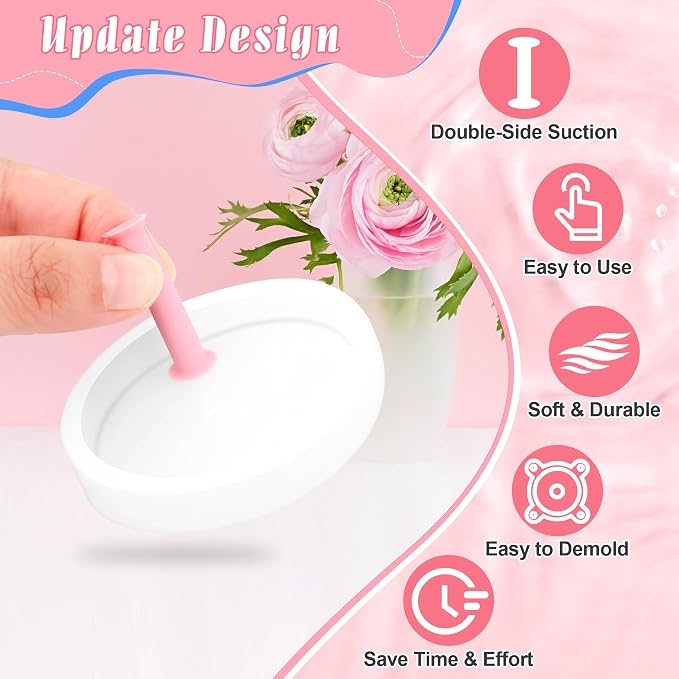 Luxiv 25P Resin Hole Makers, 5Sizes 2/3/4/6/8mm Silicone Mold Tool with Box | 25 Resin Hole Makers, Double-Side Suction, 5 Sizes And Storage Box, For Jewelry, Earrings, Bookmarks, Keychains, Resin Crafts