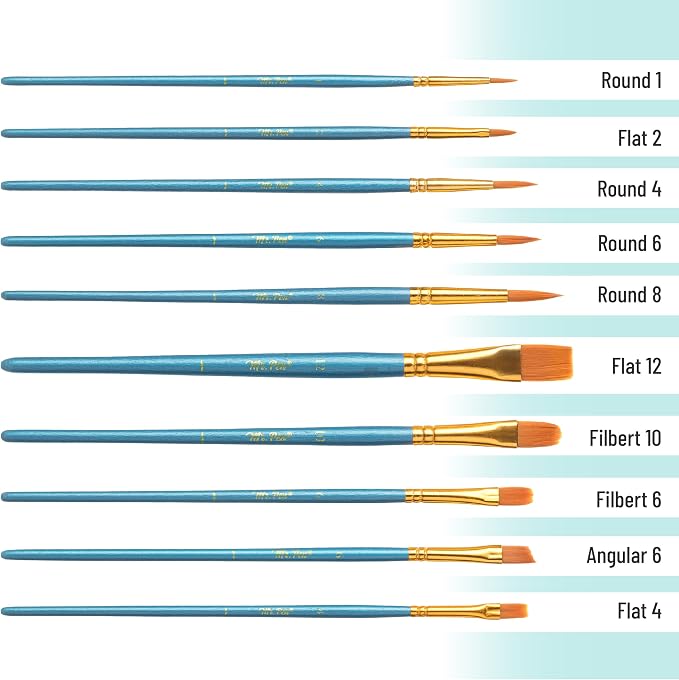 Mr. Pen- Acrylic Paint Brushes Set, 40 Pack, Round & Pointed Tip