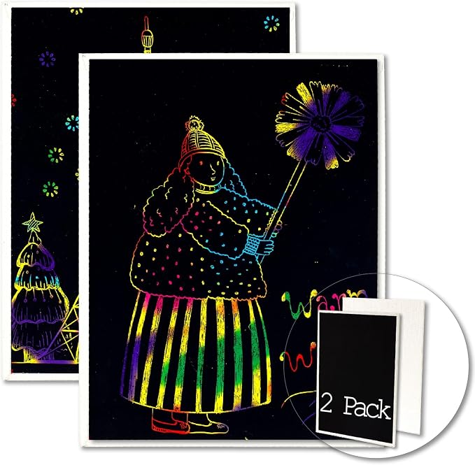 Double-Sided Canvas Boards, 2-Pack 9x12 Inch Scratch Art & Painting Set with 8 Acrylic Paints, 3 Brushes, Wooden Stylus & Stencil, Creative Art Kit for DIY Projects & Crafting Fun