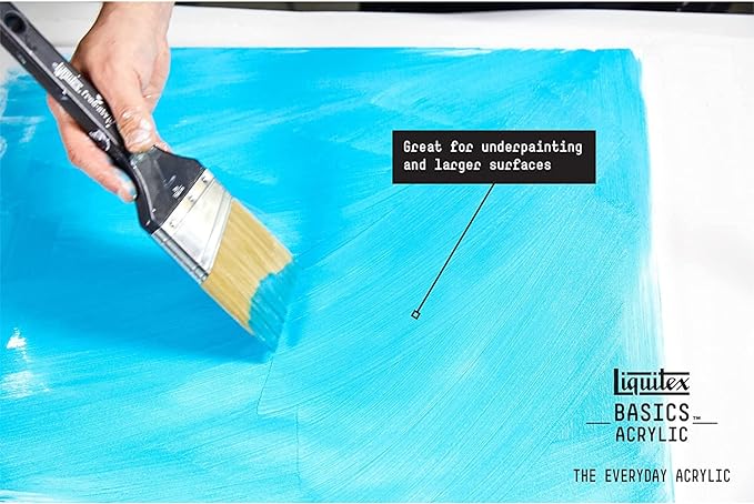 Liquitex BASICS Acrylic Paint Set, 8 x 75ml (2.4-oz) Tube Paint Set | Medium Viscosity, Satin Finish, Lightfast, Fine Art Pigments, Range of Opacities, Easy Blending