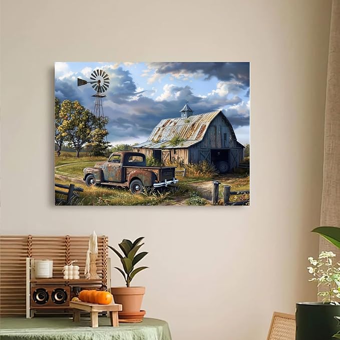 Rural Scenery Paint by Numbers Kit for Adults,Color By Numbers for Adults | Decor Painting by Number On Canvas, Paint Number Artist Funny Without Frame DIY, Home Wall Decor, 12x16in
