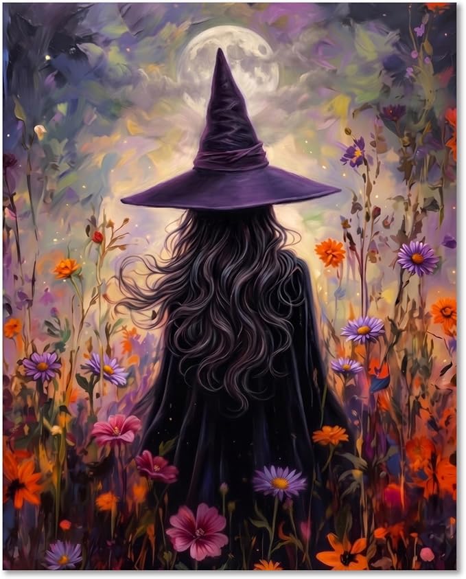 Paint by Numbers Kit for Adults, Witch Adult Paint by Number Kits 16x20 in | Halloween Painting by Numbers for Adults, Acrylic Paint, DIY Crafts for Adults, Ideal Gifts or Home Wall Decor, Frameless