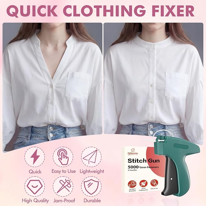 Stitch Gun for Clothes, Tagging Gun, Quick Clothing Fixer, Green