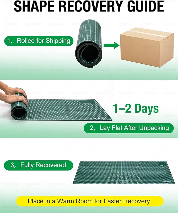 Self-Healing Cutting Mat 46 x 17 in, Double-Sided for sewing, quilting