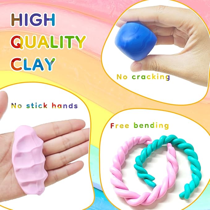 Artecho Polymer Clay Kit, 50 Colors Oven Bake Clay | Modeling Clay for Adults, DIY Sculpting Craft Set with Sculpting Tools, Jewelry Accessories, Arts and Crafts Gifts
