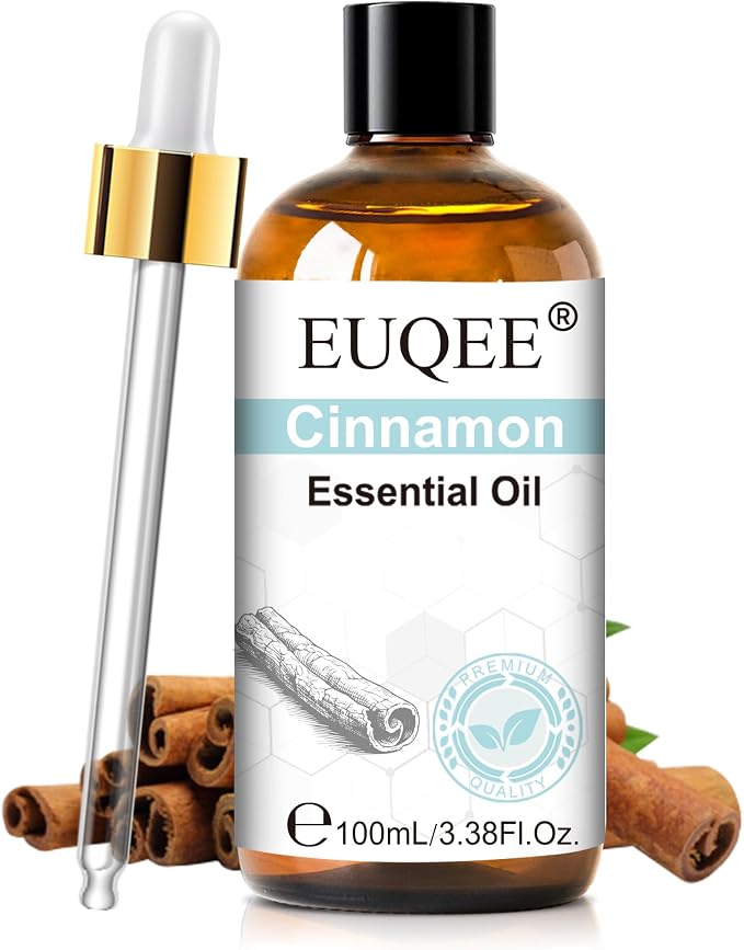 EUQEE 100ml Cinnamon Essential Oil for Diffuser, Massage 3.38 Fl Oz