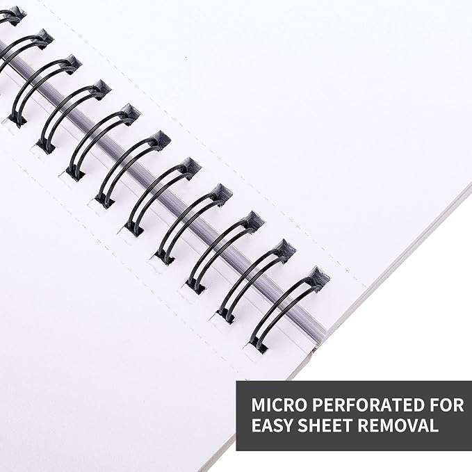 FIXSMITH 9"X12" Sketch Book | 200 Sheets (68 lb/100gsm) Sketchbook| 2 Pack (100 Sheets Each) |Acid Free Drawing Paper | Spiral Bound Sketchpad for Beginners,Artists & Professionals | Bright White