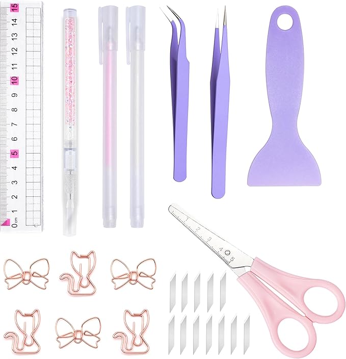 Arvakr Scrapbooking Tools, Scrapbook Supplies with Sticker Tweezers, Glue Pen for Crafting, Card Making, Sticker Cutter, Paper Craft