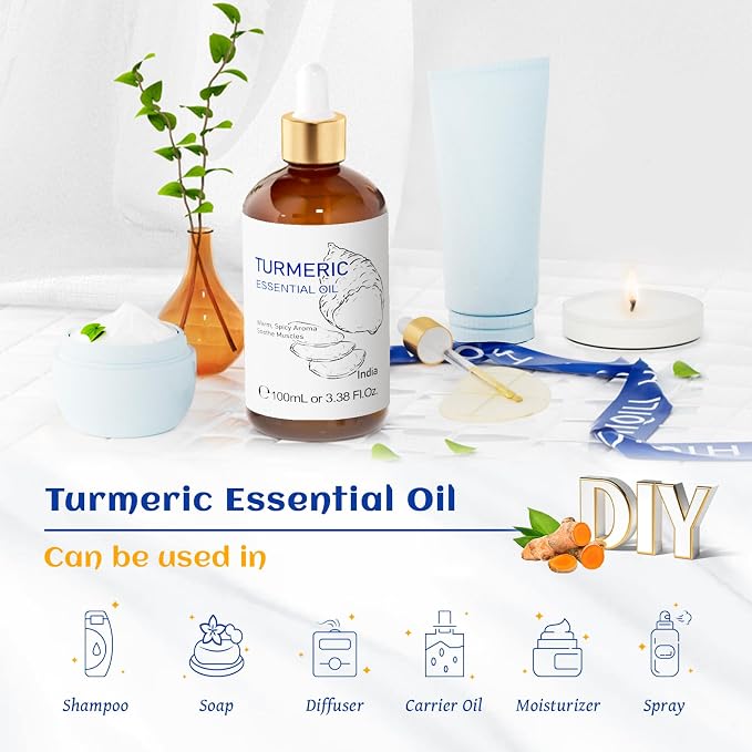 HIQILI Turmeric Oil for Face, Skin Care & Aromatherapy