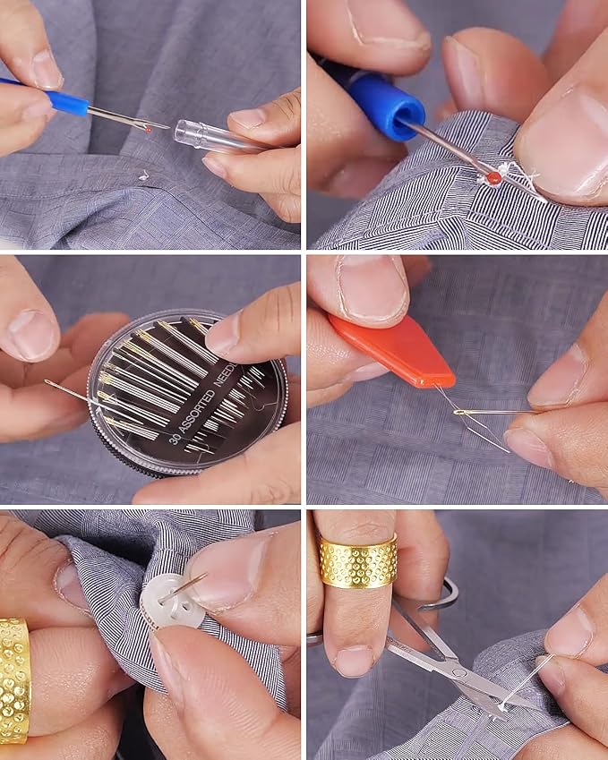 YUANHANG Large Sewing Kit for Adults: 2-Year Supply for Home Hand Mending | 251 Pcs Complete Needle Thread Kit - Heavy Duty Scissors - 45XL Thread - Oxford carrying case - Home Travel College Dorm