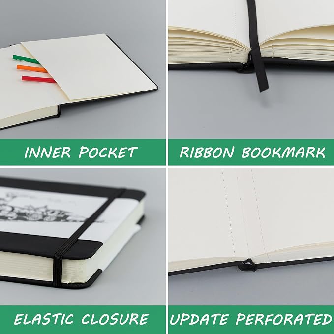 Vanrtto Hardcover Sketch Book, Square Mixed Media Sketchbook 8x8 Inch | Hardcover Square Sketch Book 120LB/200GSM Drawing Paper, 120 Pages/60 Sheets Sketch Pad for Adults, Mixed Media Sketchbook