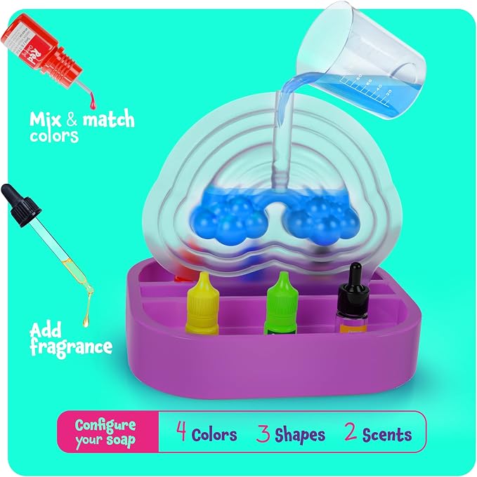 Unicorn Soap Making Kit for Kids - Girls Crafts DIY Project Age 6+ Years | Unicorn Girl Birthday Gifts - Science Activity Teenage Gift - Make Your Own Soap - Craft Toys Ages 6 7 8 9 10 11 12 Years