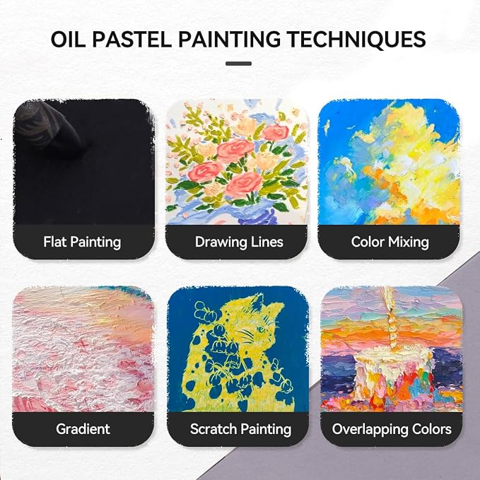 Paul Rubens Oil Pastels, 8 Black Oil Pastels for Artists and Beginners