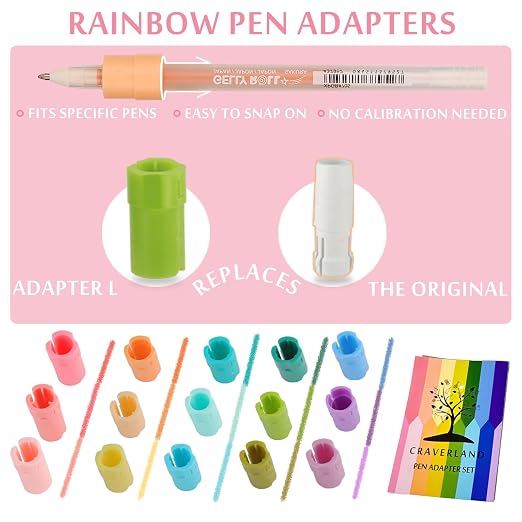 CRAVERLAND Universal Pen Adapter Set for Maker 4 3/Maker/Venture/Explore 4 3/Explore/Air 2/Air,15 Quick Insert-to-Go Adapters Holders with an Universal Pen Adapter Set,Fit All Pens Less Than 0.5in