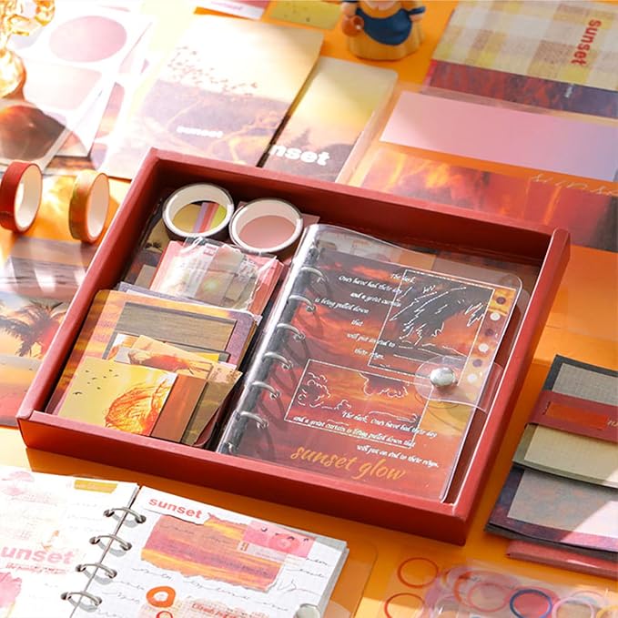 Scrapbooking Supplies Kit, A6 Grid Notebook, Vintage Junk Journaling Kit