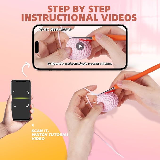 MOREJMTT Crochet Kit for Beginners, Learn to Crochet, Include Easy Knitting Soft Yarn, Step-by-Step Video Tutorial, Hook, Holiday Birthday Gift for Adults (Unicorn)