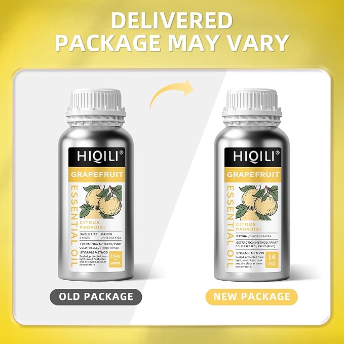HIQILI Grapefruit Essential Oil for Skin Care, Diffuser & DIY