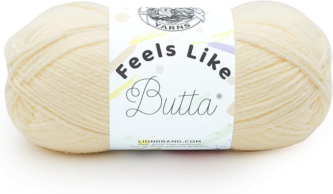 Lion Brand Yarn Feels Like Butta Yarn, Velvety-Soft Yarn for Crocheting and Knitting, 1 Pack, Lemon | Buttery Soft Machine Washable Worsted Weight Knit Fiber for Cuddly Baby Blankets, Warm Sweaters, Smooth Amigurumis