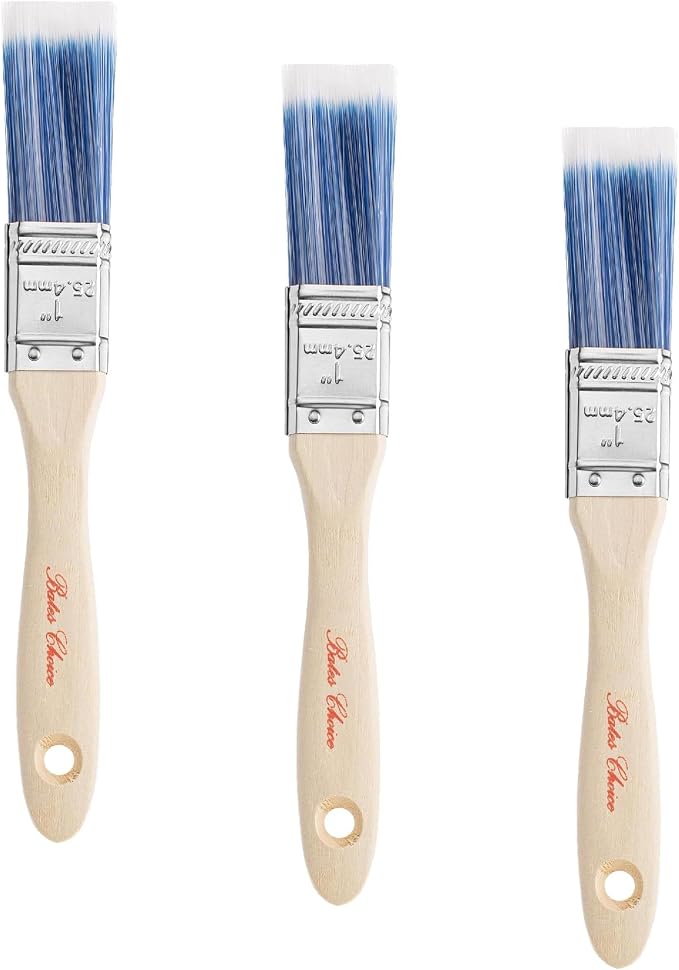 Bates 1-Inch Paint Brushes - 36 Pack, Treated Wood Handle, Stain & Wall Brush