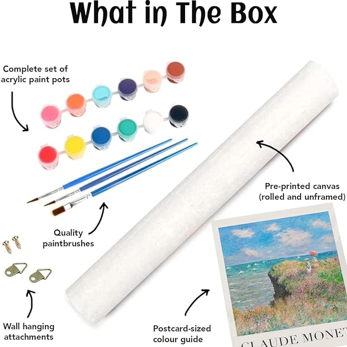3 Pack Monet Paint by Numbers Kit for Adults Beginner (Without Frame)