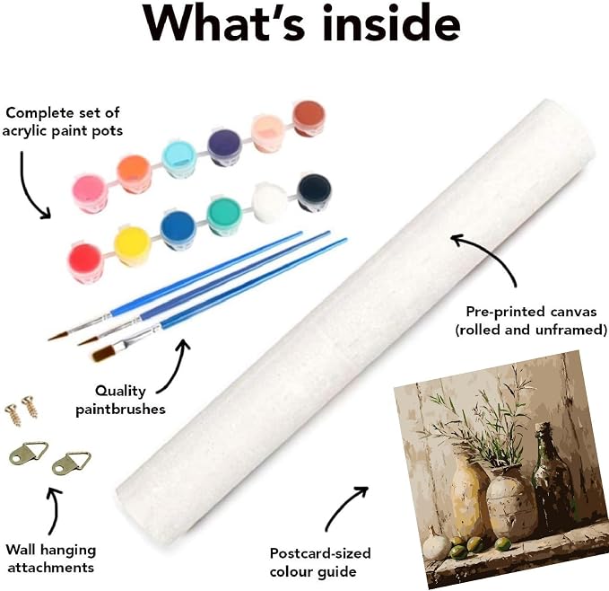 Mrnsiet Paint by Number for Adults Beginners, Easy Bottles Paint by Numbers Kits on Canvas, Retro Oil Painting Kits Adults' Paint-by-Number Kits for Home Wall Decor 16x16 Inch