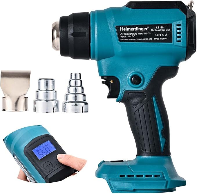 Cordless Heat Gun for Makita 18V Battery, Digital Display, 1202°F