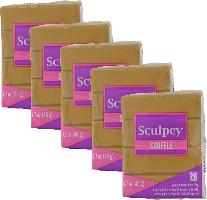 Soufflé Sculpey5x 1.7oz Latte Tan Polymer Oven Bake Clay for Jewelry