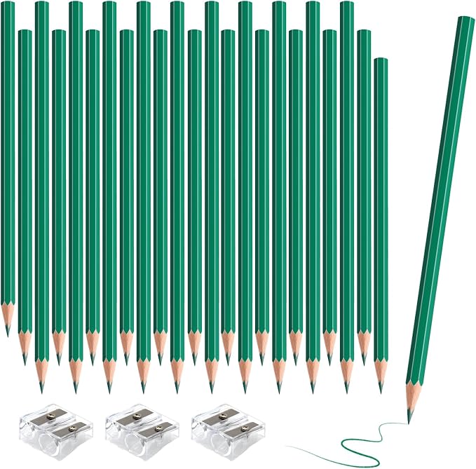 36 Pack Green Colored Pencils for Kids, Pre-sharpened Art Pencils Back to School Supplies Set, Drawing Sketching Pencils for Students, Teachers, Classroom
