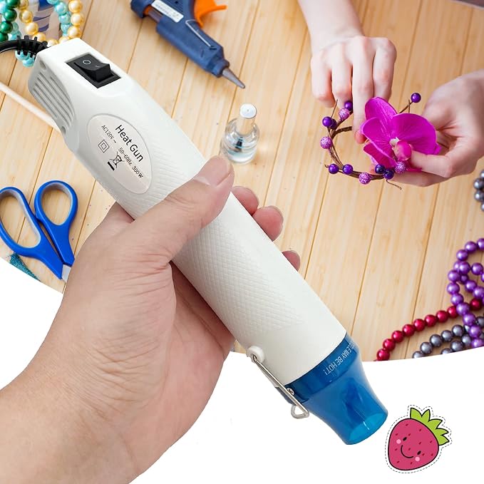 Heat Gun, Mini Hot Air Gun for DIY Crafts Embossing Shrink Wrap, White | DIY Crafts, Portable, Embossing, Shrink Wrapping, Drying Paint