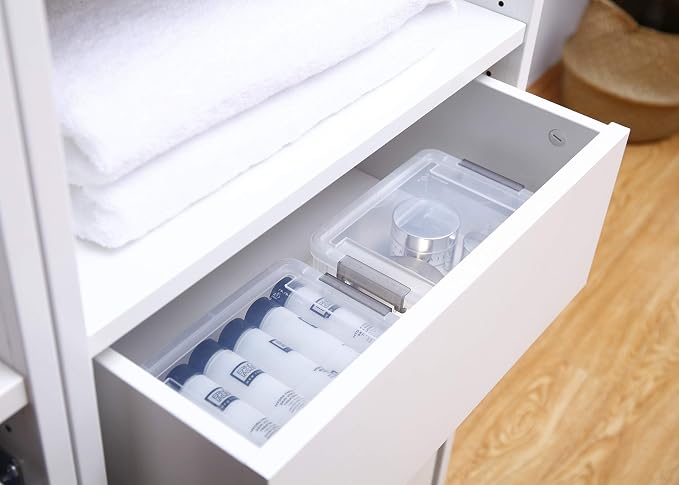Citylife 10Packs 1.3Qt Small Storage Bins with Lids,Stackable Clear