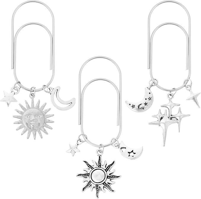 Charm Paperclip Metal Bookmark - 3 PCs Fantasy Acotar Gifts