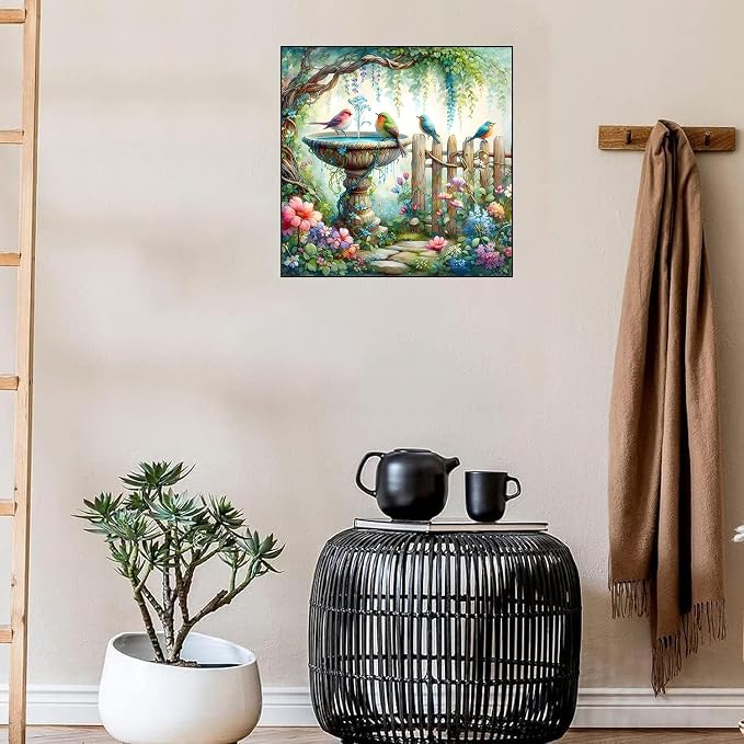Diamond Art Kits for Adults,Garden Birds Diamond Painting Kits 14 x 14in
