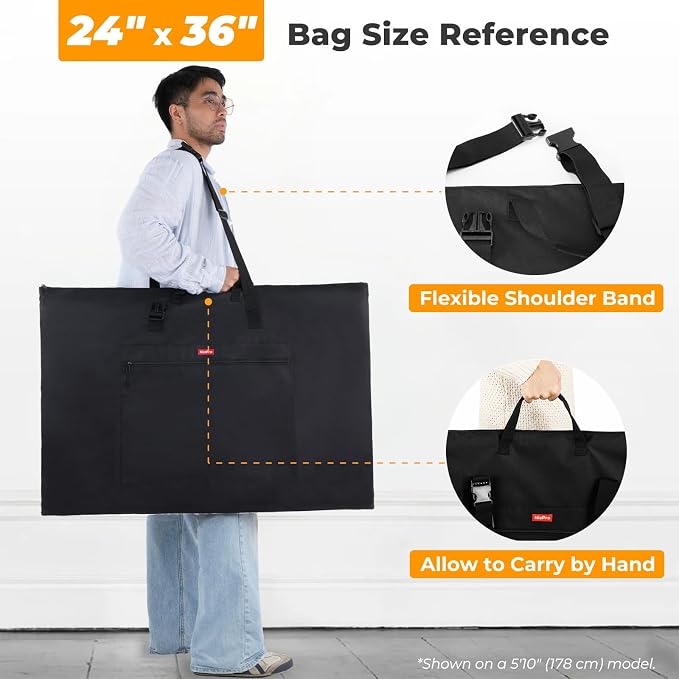 Nicpro Light Weight Art Portfolio Bag, 24x36” Waterproof Art Portfolio Case