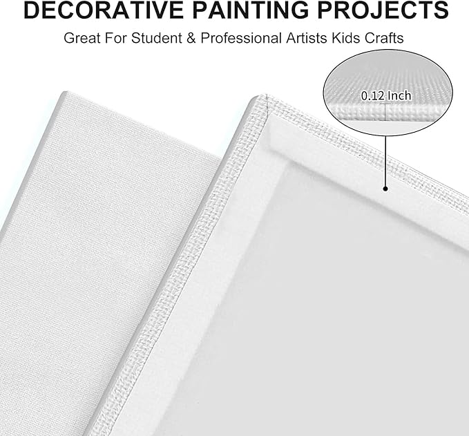 Canvas Panels 11x14 Inch 24-Pack, 10 oz Primed 100% Cotton Canvases for Painting, White Blank Flat Canvas Boards for Oil Acrylics Watercolor Tempera Paints