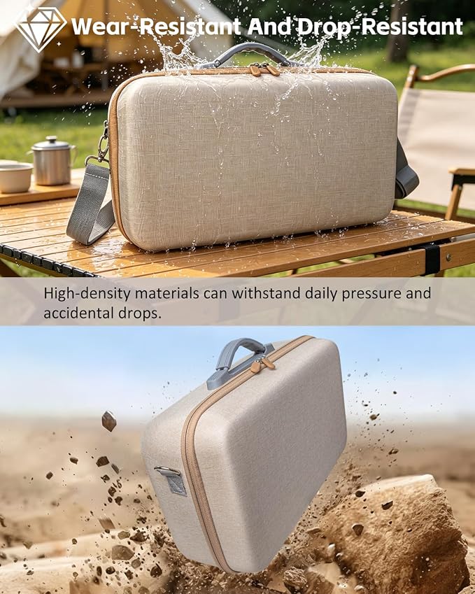 Hard Carrying Case for Liene PixCut S1 Color Photo Sticker Printer & Cutting Machine All-in-One Sticker Maker for DIY Crafts, PixCut S1 Storage Bag with Adjustable Divider (PixCut S1-Khaki)