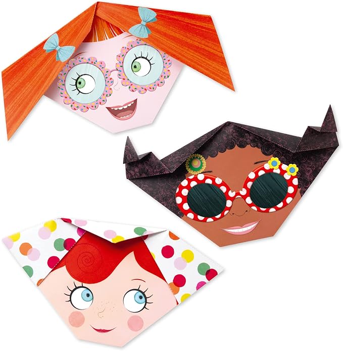 DJECO Pretty Faces Origami Paper Craft Kit – Level 1
