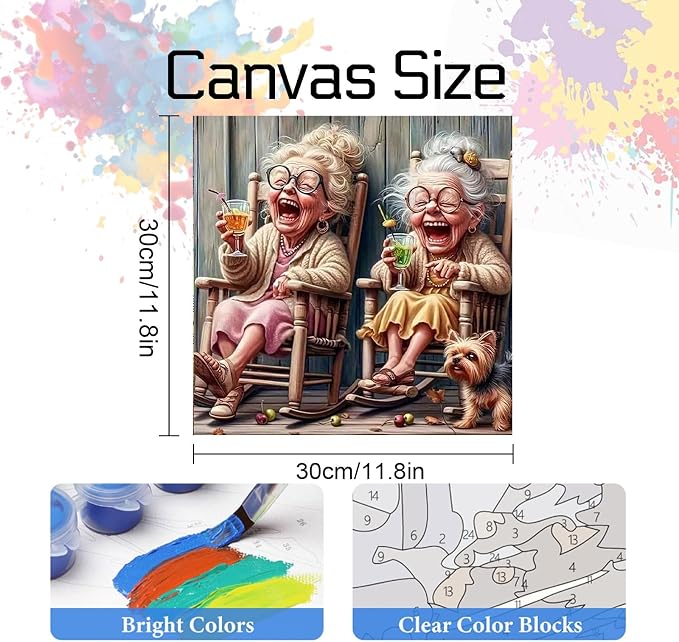 Hestarcul Paint by Numbers Kits for Adults,Grandma Easy Adult Painting by Number on Canvas for Beginner, DIY Watercolor Painting for Gift Home Decor Relax.