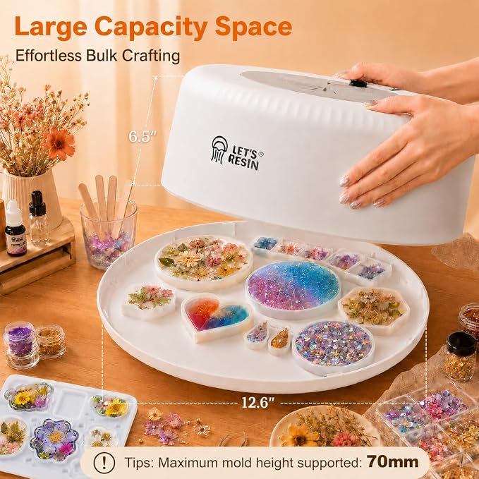 LET'S RESIN Curing Machine for Resin - 3 Hours Auto Dryer with Large Tray