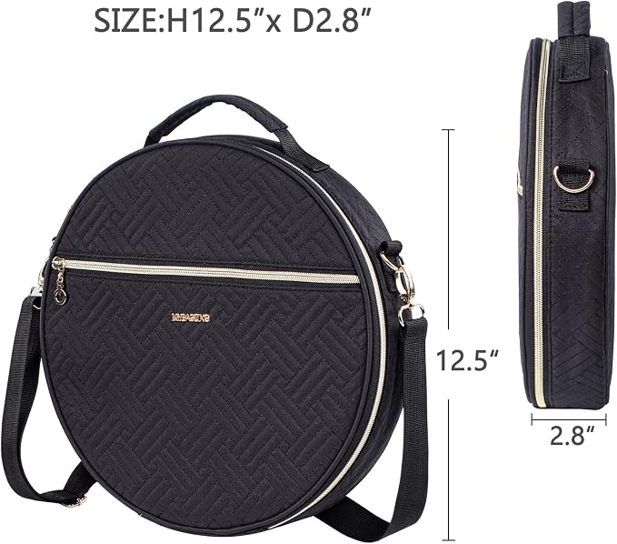 MYBAGZING | Round Embroidery Bag(Empty) - Embroidery Storage Bag -Cross Stitch Supplies Organizer with Multiple Pockets for Embroidery Kits, Cross Stitch Suppliers, Embroidery Floss (Bag Only)
