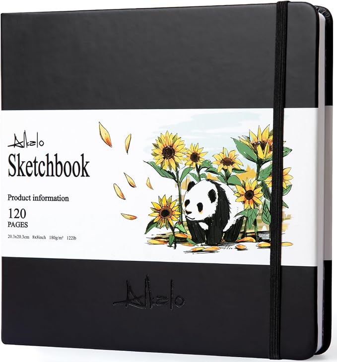 Sketchbook for Drawing, 120 Pages Sketch Book, 122LB/180GSM Thick Paper | Mixed Media Sketchbook for Charcoal Pencil, Inks Pen, Colored Pencil, Acrylic Marker, Oil Pastel