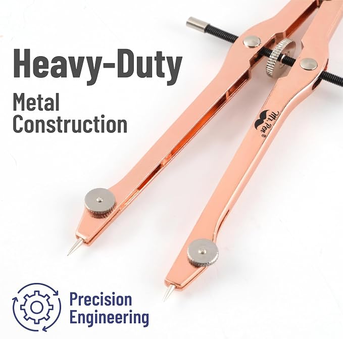 Mr. Pen- Geometry Set, 15 pcs, Rose Gold & Pink | 6 Inch Swing Arm Protractor, Divider, Set Squares, Ruler, Compasses and Protractor