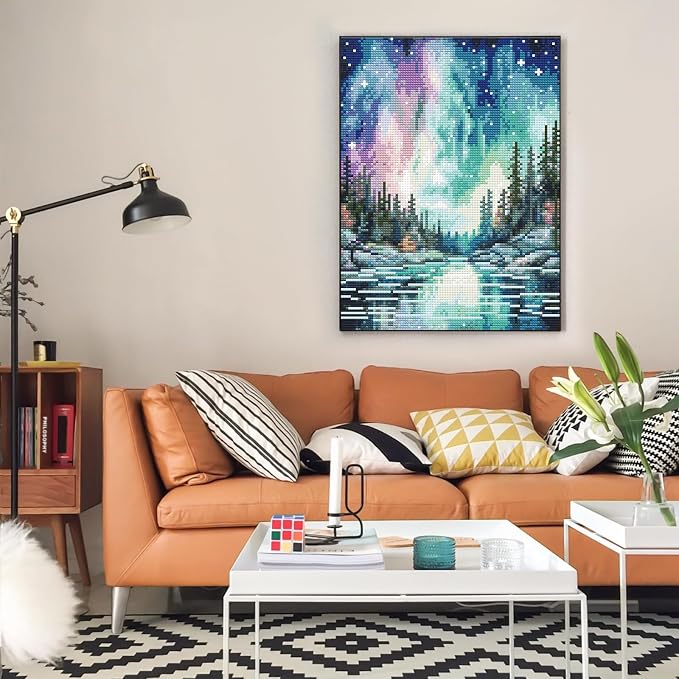 Diamond Art Kits for Adults, Aurora DIY 5D Diamond Painting for Beginners | 12x16 Inch, Full Drill Round Dots, Fantastic Landscapes Gem Art Craft Kits, Home Decor, Stress Relief Relaxing Hobby Gift