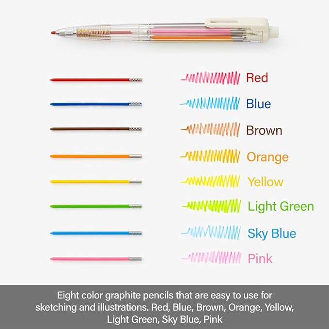 Pentel XPH804ST Art Multi 8, 8 Color Leads, Includes Refill Set