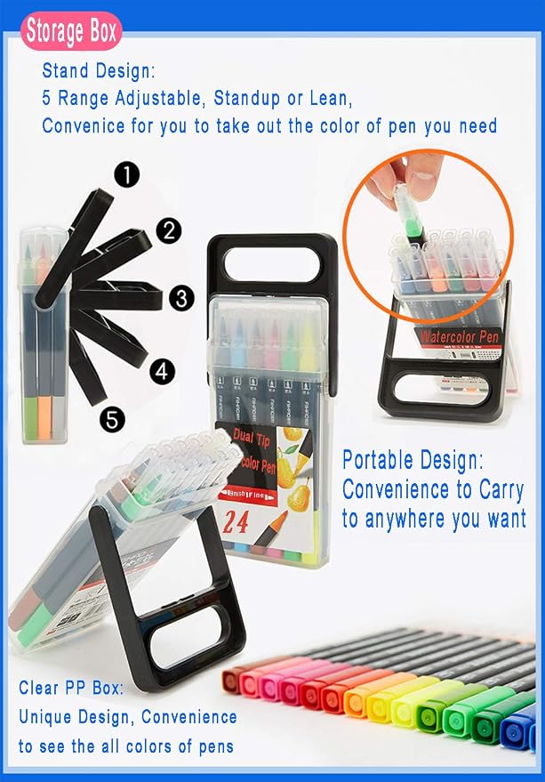 Dual Tip Markers for Kids, Washable Markers Set(36 Colours)