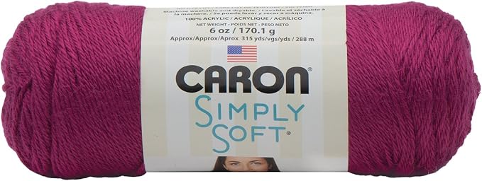 Caron Simply Soft Yarn for Crocheting & Knitting, Fuchsia, 3-Pack | #4 Worsted Medium, Soft 100% Acrylic Yarn for Crochet, Knitting, Blankets and Crafts, 315 Yards, 170.1g/6oz per skein