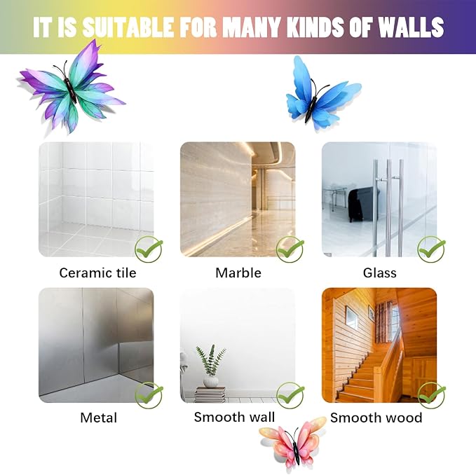 SAOROPEB 3D Butterfly Wall Decor, 24 Pcs Fairy Butterfly Decorations