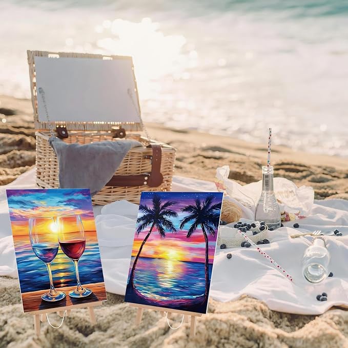 Sherr 24 Pcs Pre Drawn Canvas for Adult, Scenery, 8 x 10 Inch