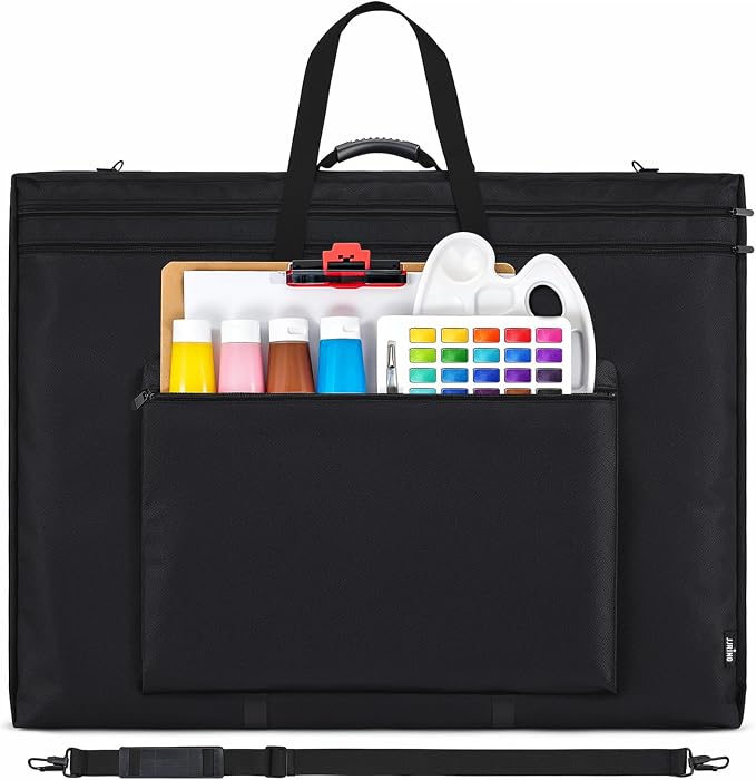 JJRING 36x48 Art Portfolio Tote Bag With Shoulder Strap, Black