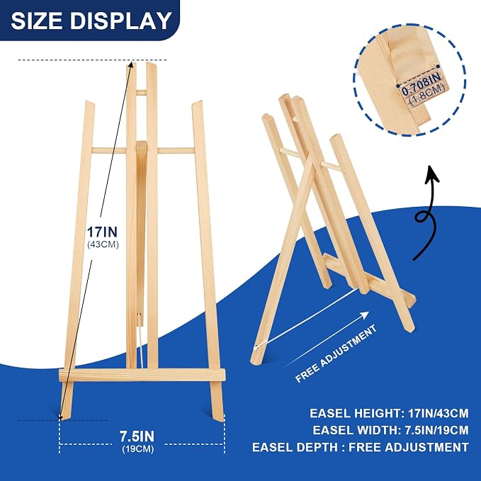 ESRICH 15PCS 17 Inch Tabletop Easels, Easel Stand for Painting | Tripod, Painting Party Easel, Kids Student Desktop Easel for Painting, Paint Easel for Canvas Paint